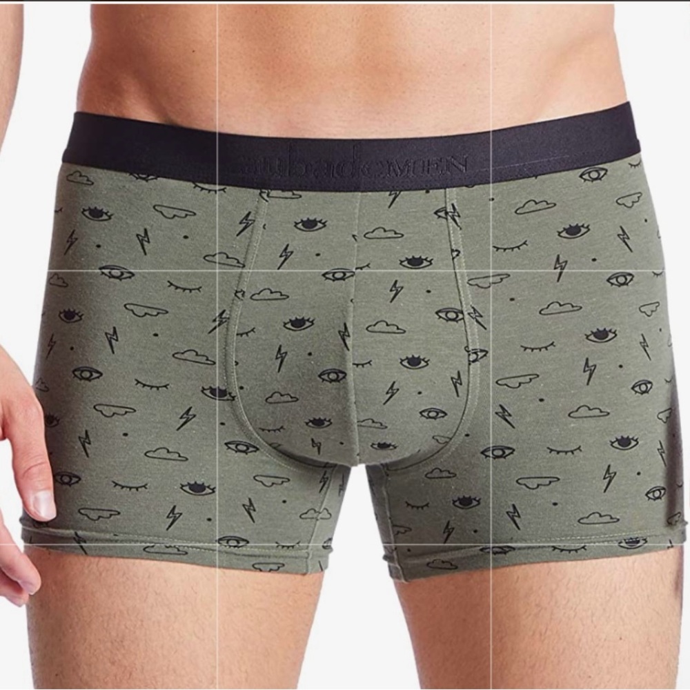 Aubade Paris Men’s Boxer Briefs Size US XS France S Eye Pattern Green European